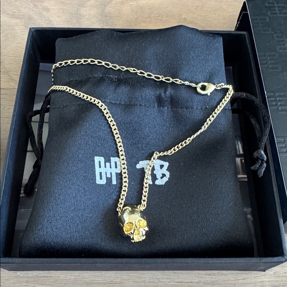 Buster + Punch Travis Barker Gold Skull Necklace